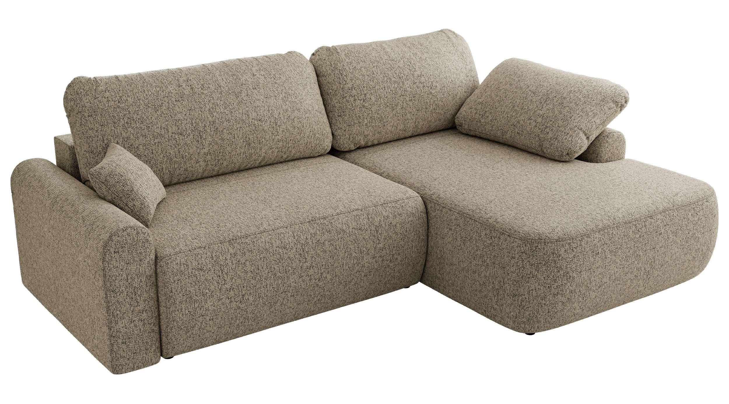 ECKSCHLAFSOFA CUBO L Dunkelbeige Struktur - rechts - Sandfarben/Beige, Kunststoff/Textil (187/273cm) - MKS
