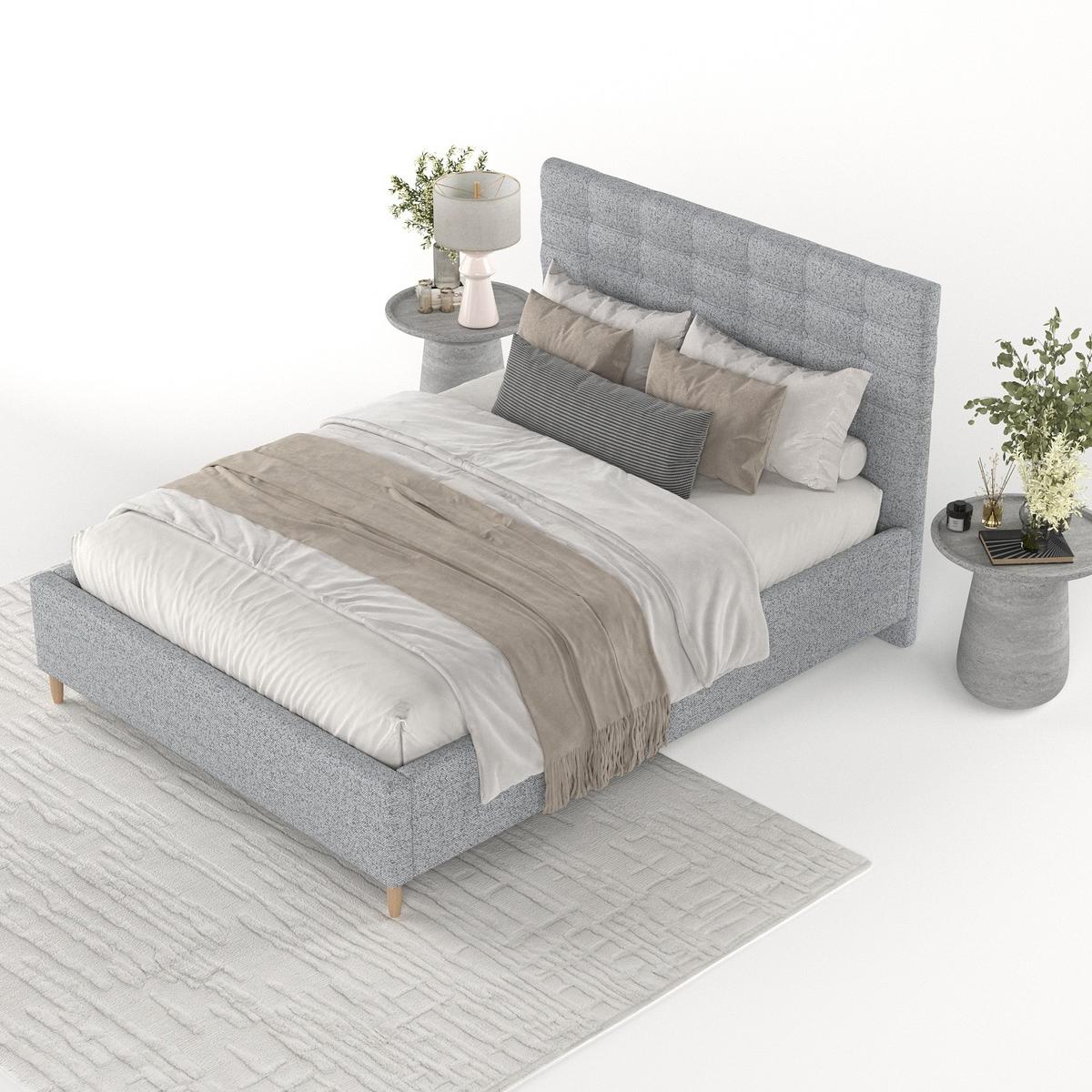 POLSTERBETT Soma 120/200 cm Grau im Riva Stoff - Naturfarben/Grau, Holz/Holzwerkstoff (120/200cm) - AltaBeds