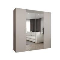 DREHTÜRENSCHRANK 202/200/52 4-türig - Kaschmir/Schwarz, Holz (200/202/52cm) - MÖBEL KRYSPOL
