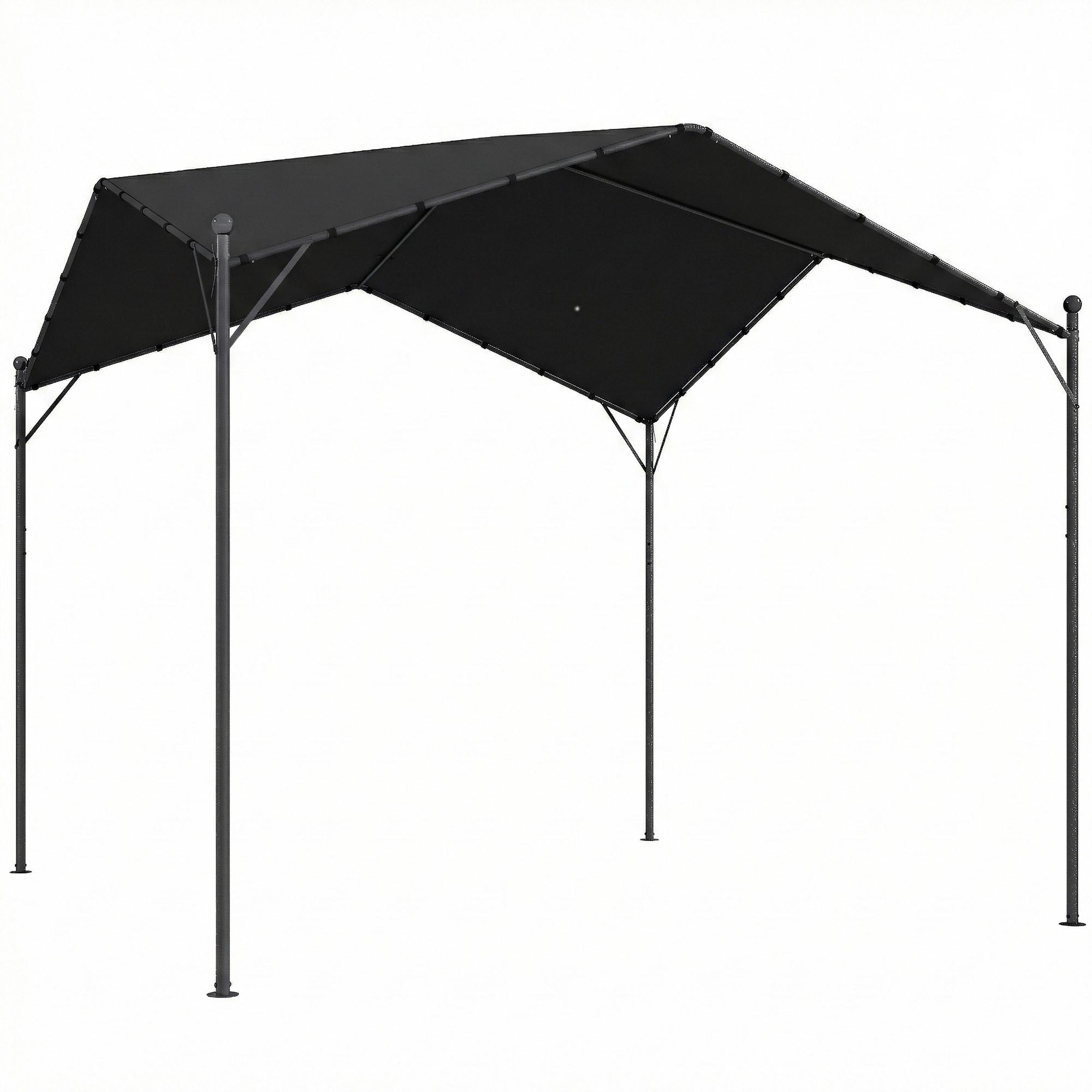 PERGOLA Metall Polyester Dunkelgrau 3/3 m - Dunkelgrau, Textil/Metall (300/280/300cm) - Outsunny
