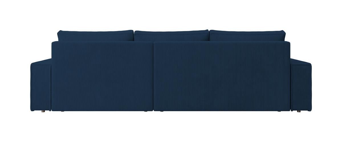 ECKSOFA Alice mit Bettkasten und Schlaffunktion, Cordstoff in L-Form - Blau, Textil (289/184cm)