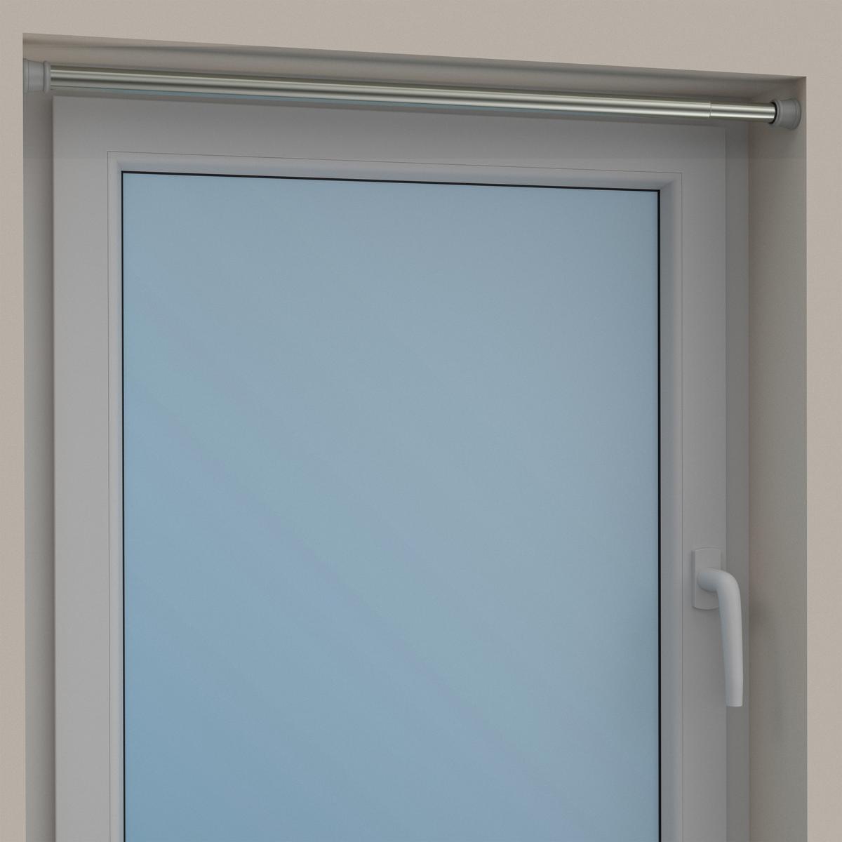 SPANNSTANGE / DUSCHVORHANGSTANGE Tensofix 125-220 cm, 26 / 23 mm Ø Edelstahl-Optik - Edelstahlfarben, Kunststoff/Metall (220cm) - INTERDECO