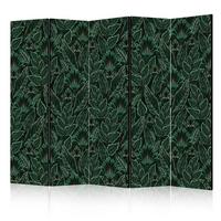 PARAVENT 5-tlg 225x172 cm Grüne Blätter - Grün, Holz/Textil (225/172/3cm) - Muralo
