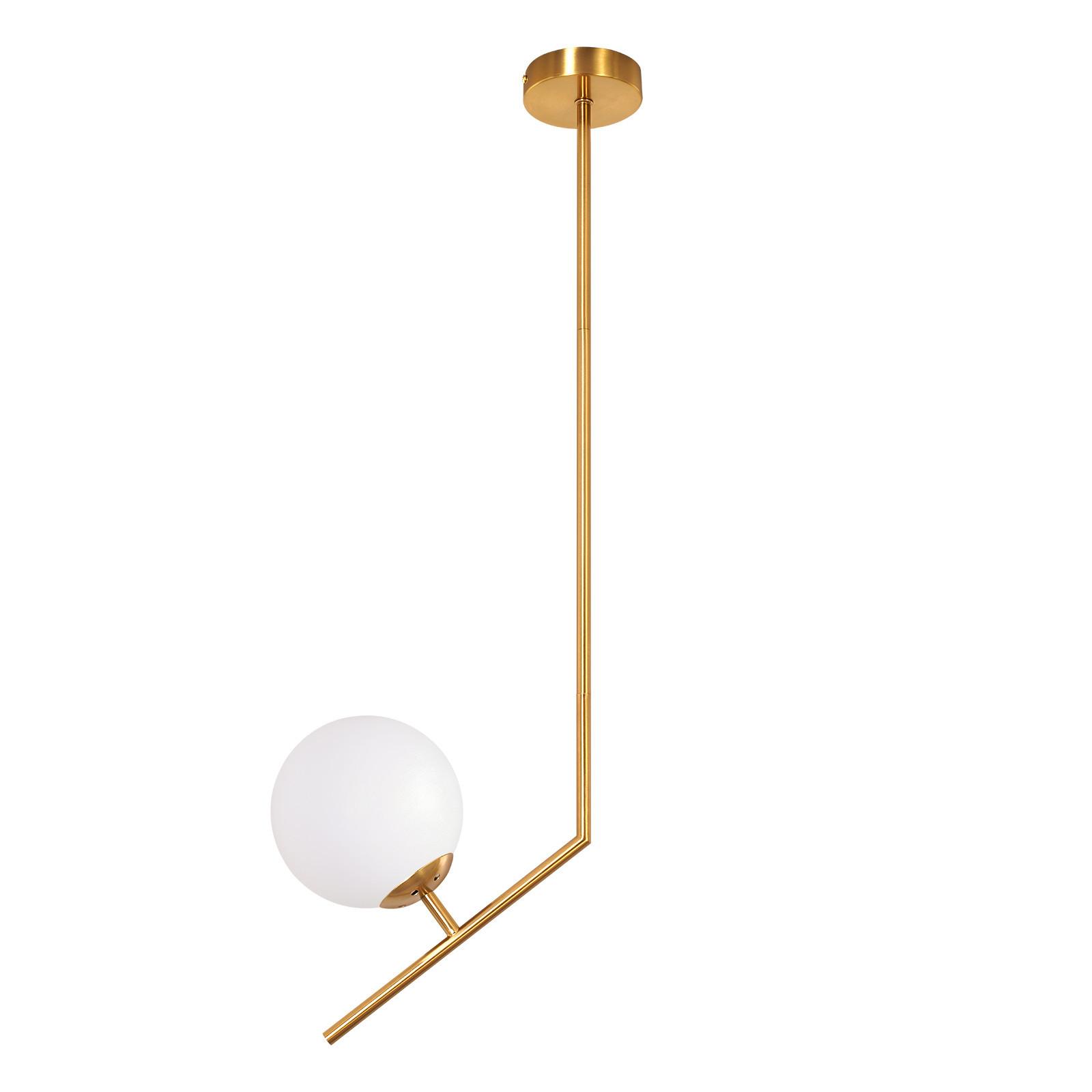 PENDELLEUCHTE Kylvin 15/15/80 cm - Goldfarben/Weiß, Glas/Metall (15/15/80cm) - ZMH