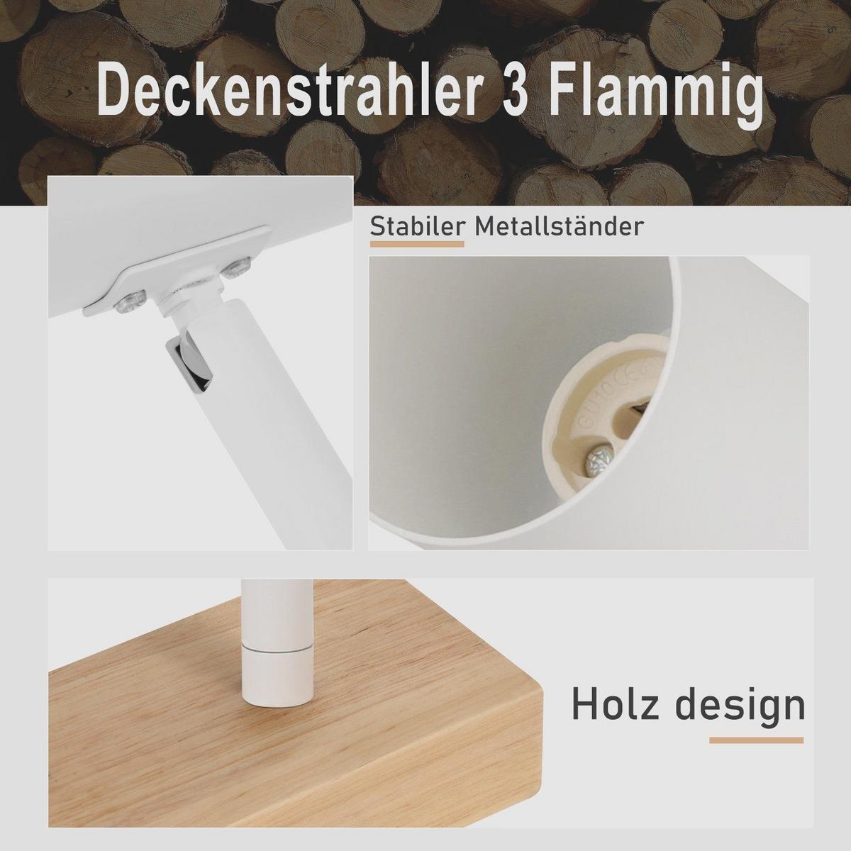 DECKENLEUCHTE Wandel - Weiß, Holzwerkstoff (47/5/17cm) - Nettlife