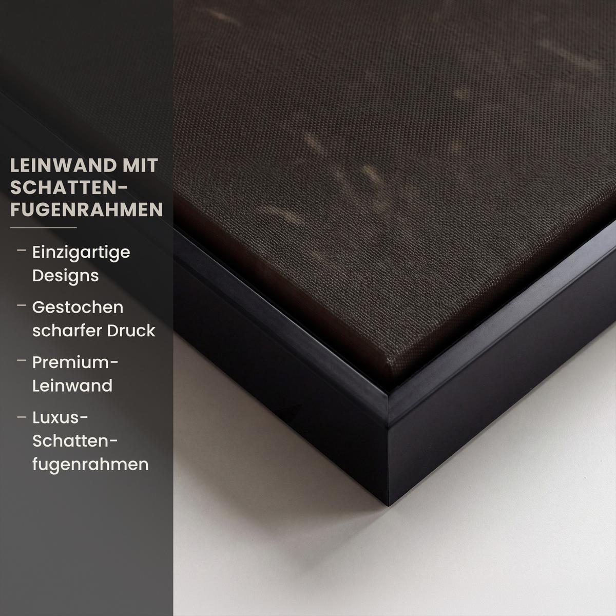 LEINWAND Bilder mit Rahmen - Rotwild - Schwarz - Gold - 40x60 - Braun, Textil (40/60cm) - MuchoWow