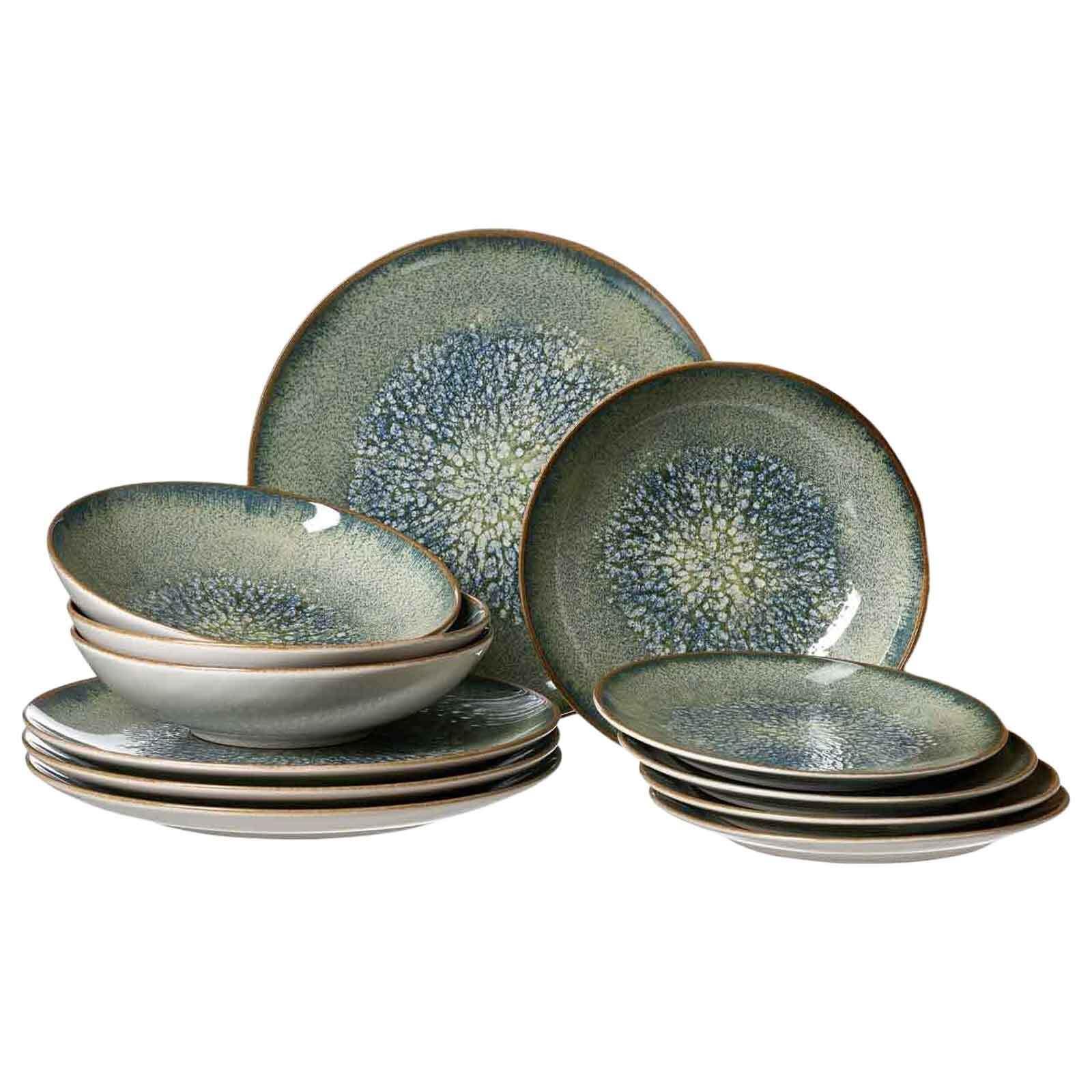 TELLER-SET Verde grün 12-tlg. - Grün, Keramik (30/34/34cm) - Ritzenhoff Breker