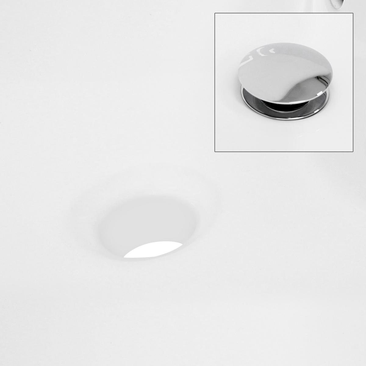 WASCHBECKEN Ø 455 x 185 mm rund aus Keramik in Weiß - Weiß, Keramik (45.5/18.5/45.5cm) - ECD-Germany