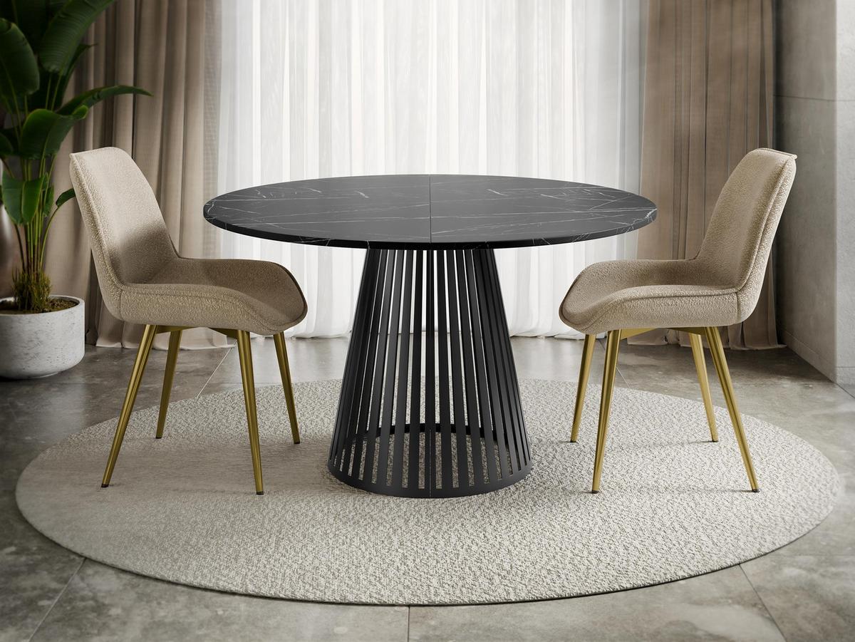 ESSTISCH ausziehbar Cone 100 - Schwarz, Holzwerkstoff/Metall (100/100/76cm) - MIRJAN24