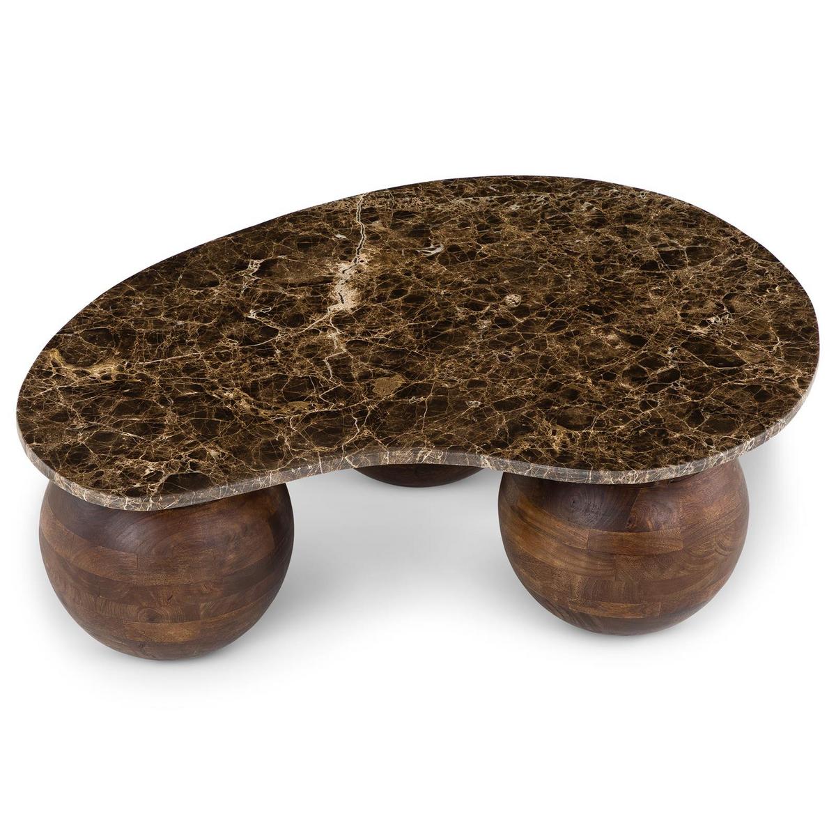 COUCHTISCH LUNI dunkelbraun - Dunkelbraun, Holz/Stein (65/90/30cm) - IDIMEX