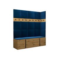 GARDEROBEN-SET Orion II - Blau/Eiche Artisan, Holzwerkstoff/Kunststoff (168/186/46cm) - MIRJAN24