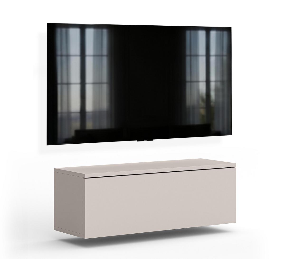 LOWBOARD Barvo 100 Beige Kaschmir 100/34/32 cm – hängendes TV-Board - Beige, Holzwerkstoff (100/34/32cm) - AX Living