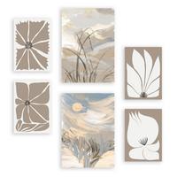 POSTER Set Mit 6 Latente Natur In Kulissen Abstracts Ästhetische Dekorative Gemälde Für Ihr Wohnzimmer, Schlafzimmer, Zuhause A3 & A4 Rahmenlos - Klar, Papier (29/3cm) - Nacnic