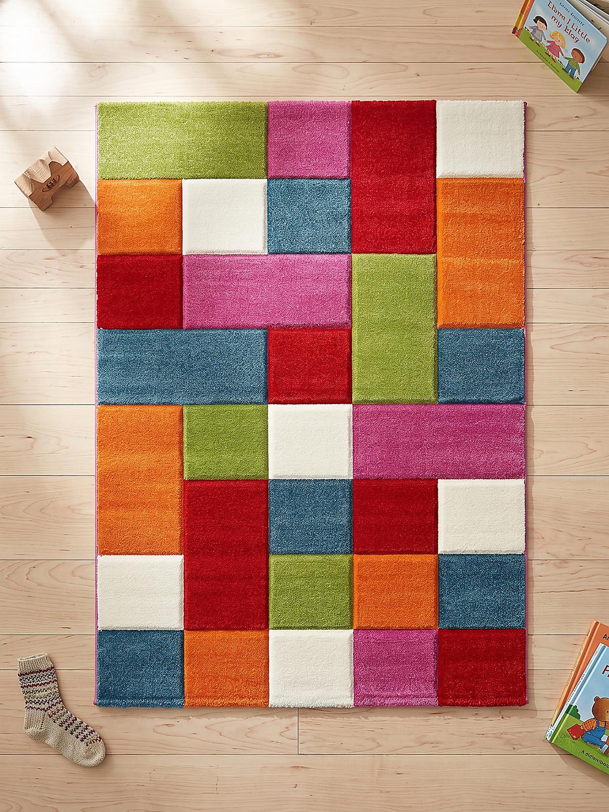 KINDERTEPPICH Kurzflor Patchwork CASOLA Polypropylen Mehrfarbig 120 x 170 cm - Multicolor, Textil (120/170cm) - KADIMA DESIGN