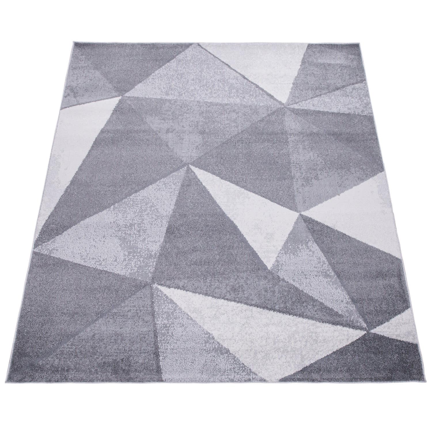 KURZFLORTEPPICH, geometrisch, aus Polypropylen, Florhöhe 9 mm, Grau, 160 x 220 cm - Grau, Textil (220/160cm) - KADIMA DESIGN