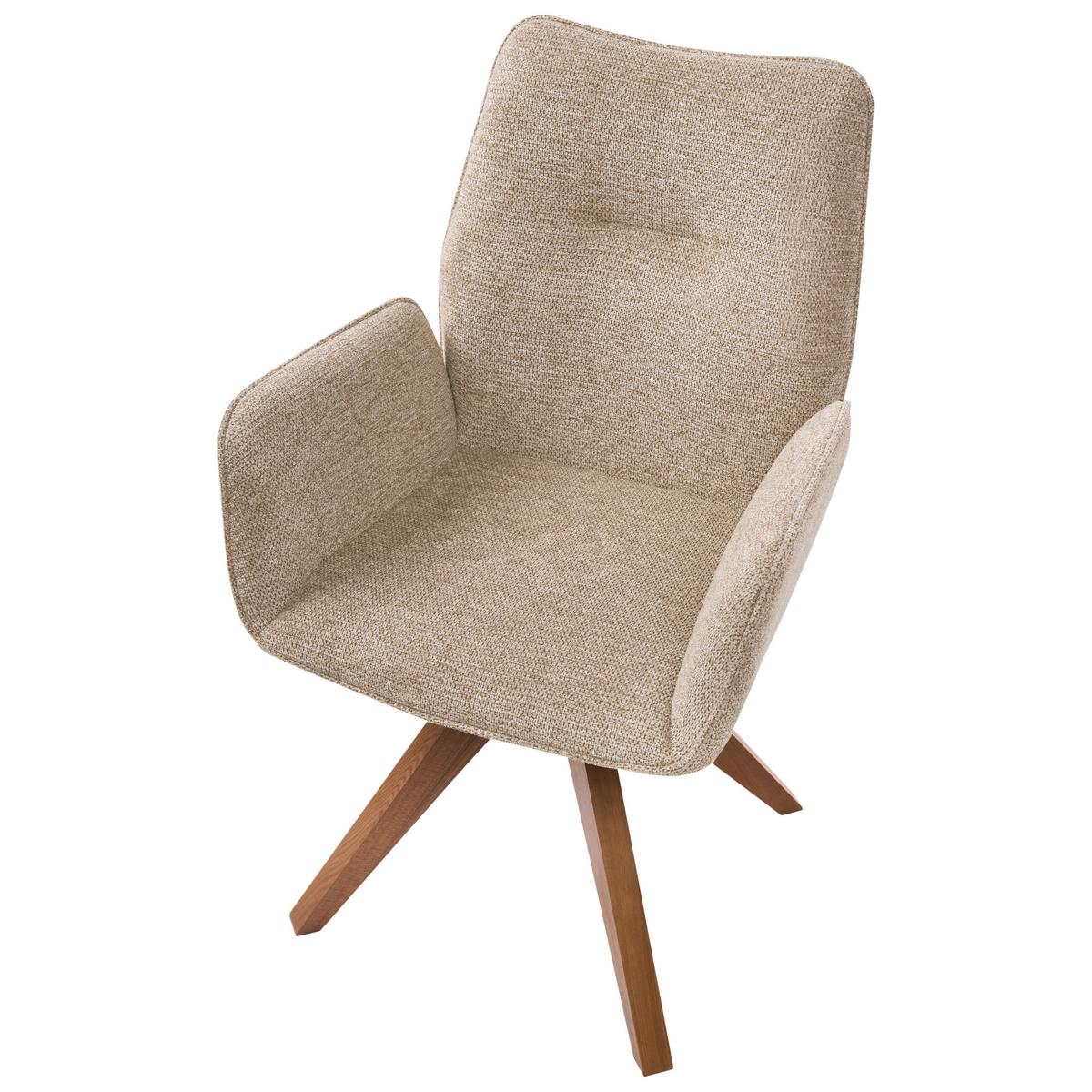 ESSZIMMERSTUHL Beige Mokena - Beige/Braun, Textil (58/90/66cm) - Beliani