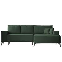 ECKSOFA OTIS Rechts, mit Schlaffunktion und Bettkasten, Grün - Grün, Textil/Metall (294/185cm) - Idohome
