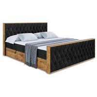 BOXBETT mit Matratze H3 und Lattenrost - LOLLI5-Z - 180x200 - Schwarz Casablanca - Schwarz, Holzwerkstoff (180/200cm) - ALTDECOR