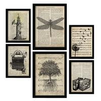 POSTER Set Mit 6 Natur und Reiseenzyklopädie Thema im Retro Vintage Stil A3 & A4 Rahmenlos - Klar, Papier (29/3cm) - Nacnic