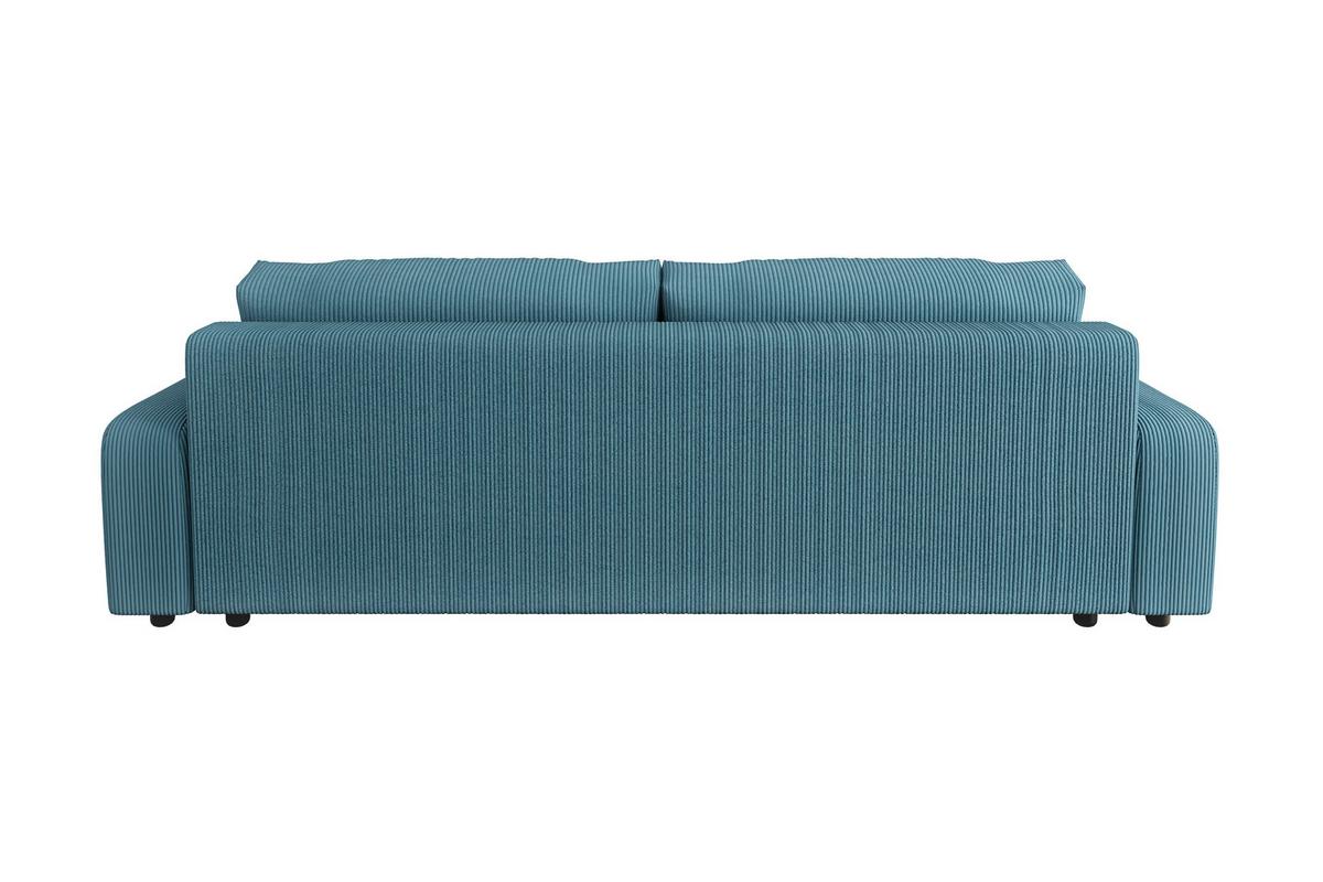 BIGSOFA Emma Türkis Cord - Türkis/Schwarz, Holz/Kunststoff (234/78/122cm) - S-Style Möbel