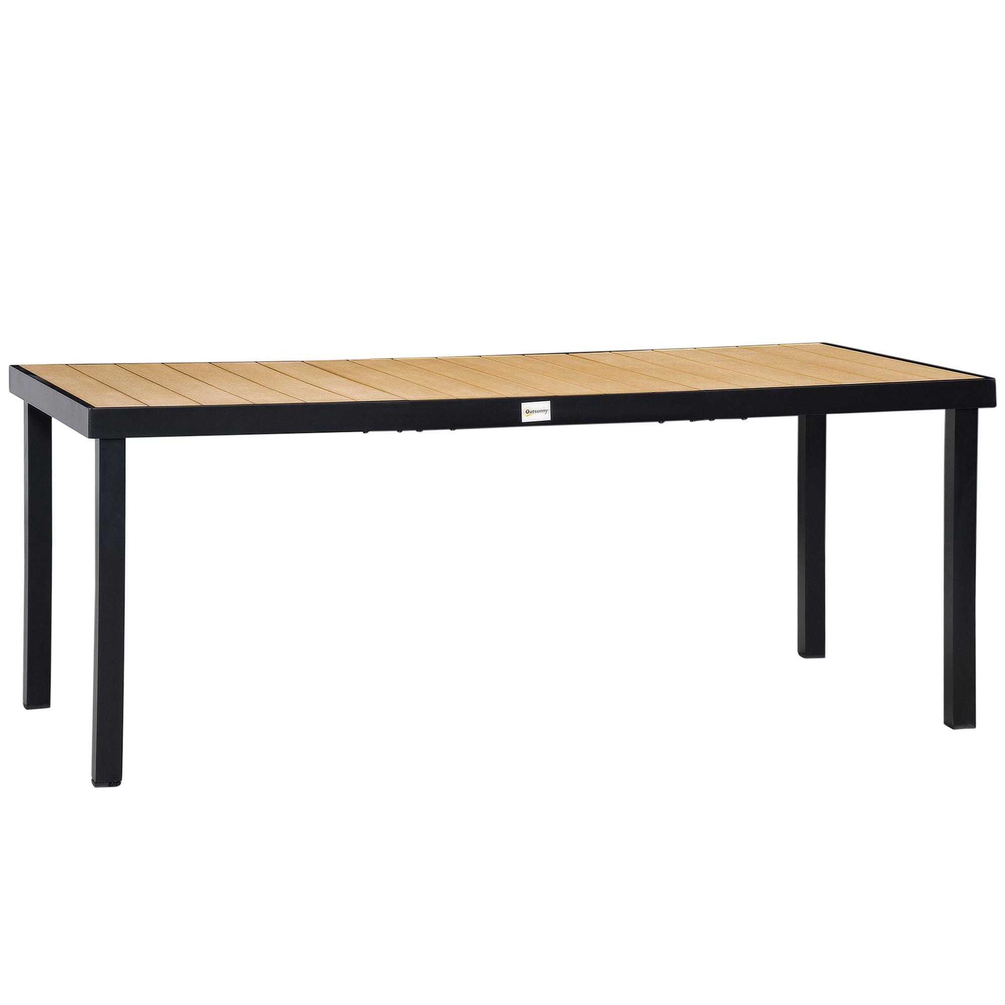 GARTENTISCH, Naturholz, Aluminium - Naturfarben, Metall (190/90/74cm) - Outsunny