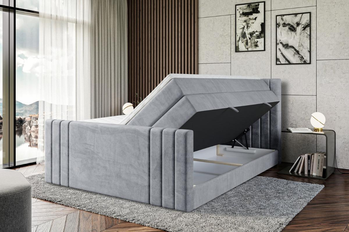 BOXSPRINGBETT IDRIKO-Z KING - 140x200 - H3/H4 - Grau - Grau, Holzwerkstoff (140/200cm) - ALTDECOR