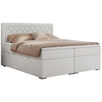 BOXBETT JASIR 200/200 - Weiß Kunstleder - H3 - Weiß, Holz/Textil (200/200cm) - MKS