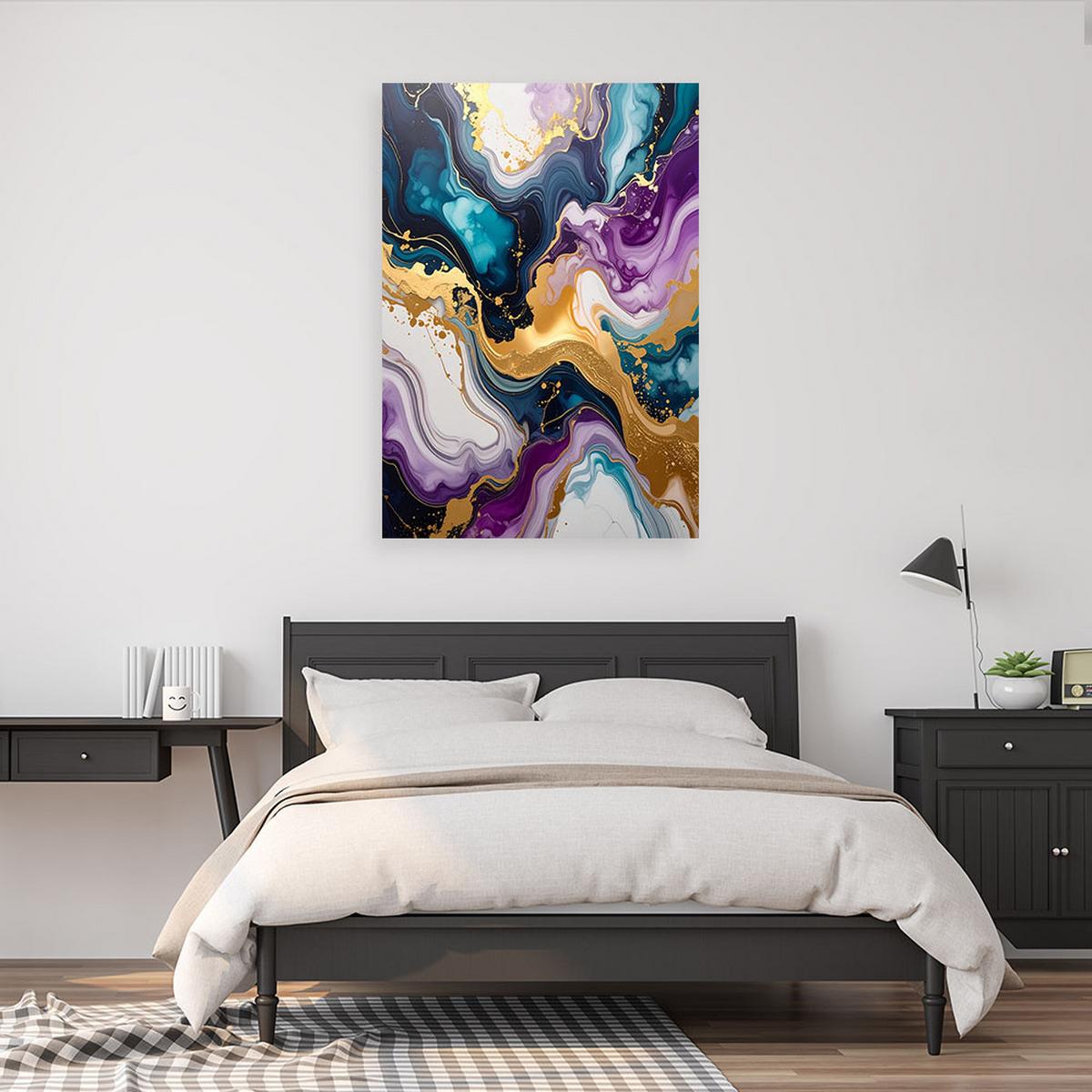 LEINWANDBILD, Farbenfrohe Acryl Abstrakt - Multicolor, Textil (60/90cm) - Feeby