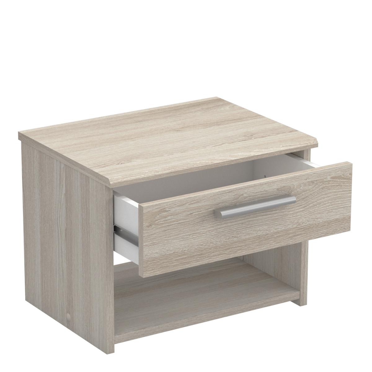 NACHTTISCH mit 1 Schublade L42,5 cm, Dekor Helles Holz - Pricy - Eiche Artisan, Holzwerkstoff (32.3/32.1/34.4cm) - Calicosy