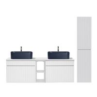 BADMÖBEL 140cm Zelie 2er-Set Weiß - Weiß, Holzwerkstoff (140/48/46cm) - Petits-meubles