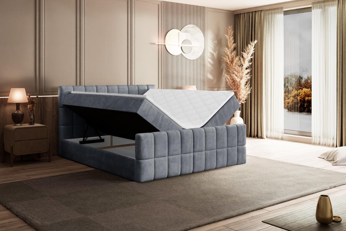 BOXBETT MIAMI-Z - 120x200 cm - H3 - Grau - Grau, Holzwerkstoff (120/200cm) - ALTDECOR