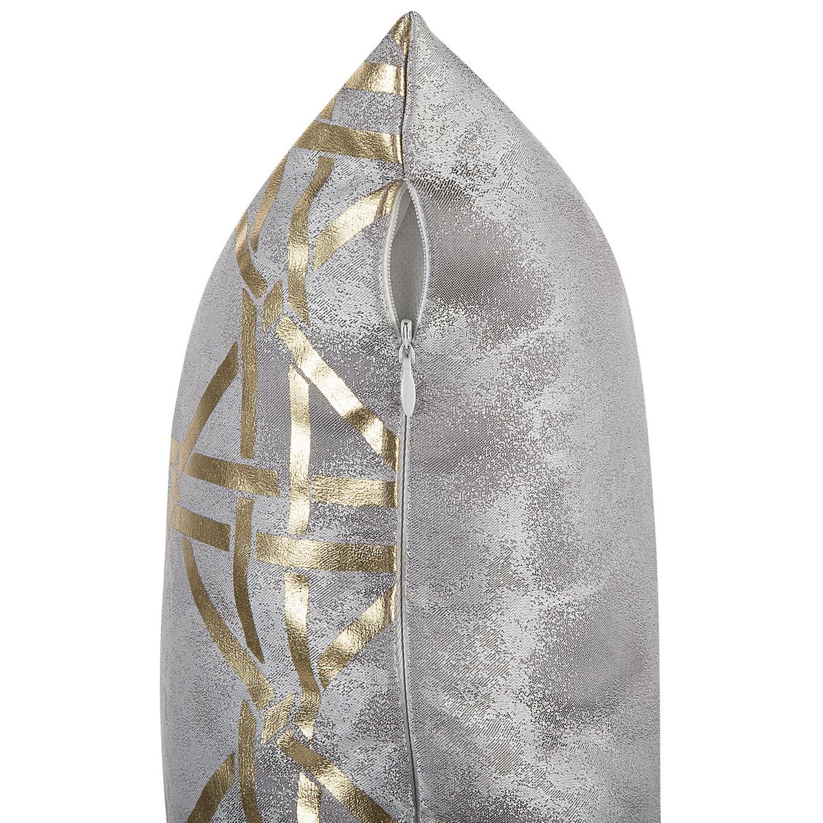 DEKOKISSEN 2er-Set Grau 45/45 cm Cassia - Grau, Textil (45/45cm) - Beliani