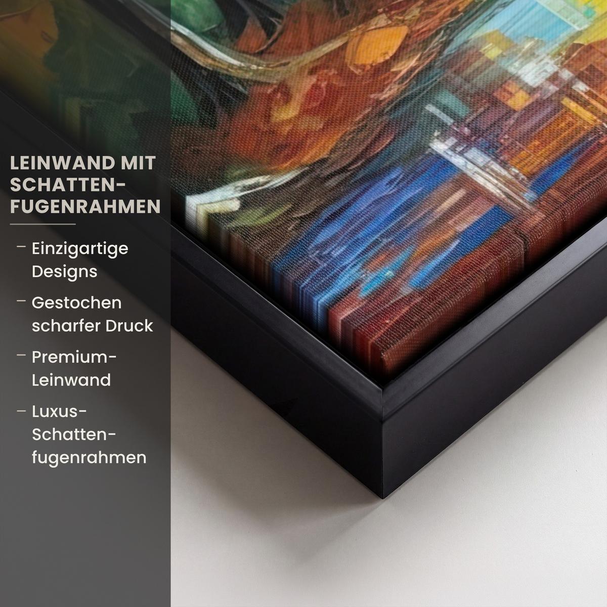LEINWAND Bilder mit Rahmen - Landschaft - Wald - Farben - Natur - 50x70 - Multicolor, Textil (50/70cm) - MuchoWow