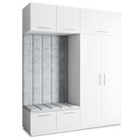 GARDEROBENSCHRANK REMA 200/240/60 cm Modern Weiß - Hellgrau/Weiß, Holzwerkstoff (200/240/60cm) - MASSENO