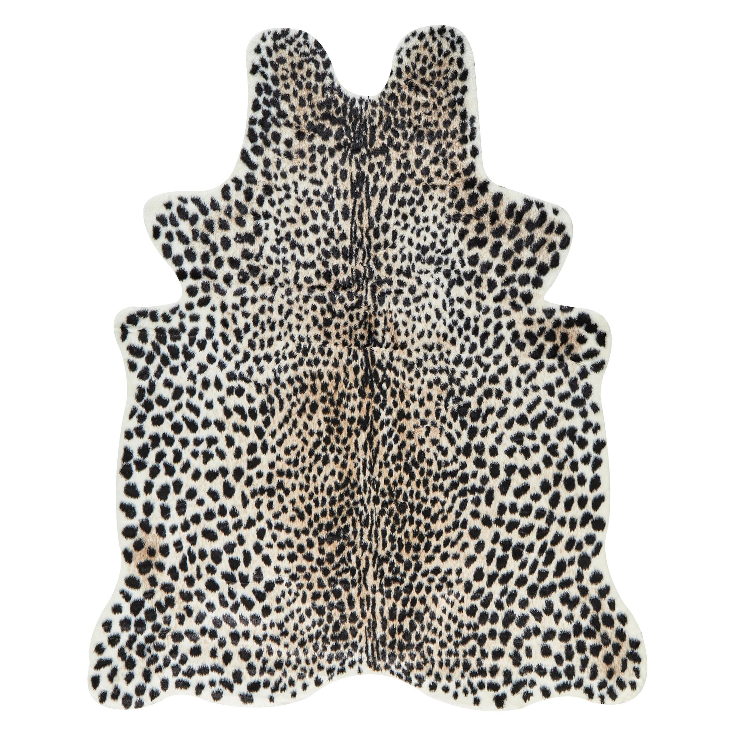 KUHFELL-TEPPICH Ossa 200/150 cm - Beige/Schwarz, Textil (150/200cm) - Beliani