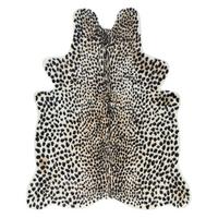 KUHFELL-TEPPICH Ossa 200/150 cm - Beige/Schwarz, Textil (150/200cm) - Beliani
