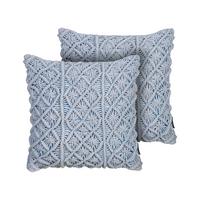 DEKOKISSEN 2er-Set Blau 45/45 cm Goreme - Blau, Naturmaterialien (45/45cm) - Beliani