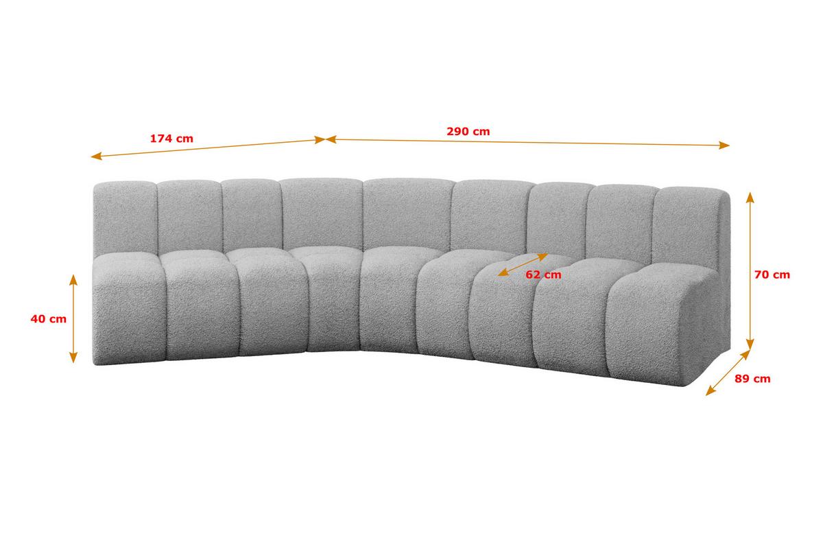 ECKSOFA modulares Sofa Montra-L1 - 290x174x70 cm Hellgrau - Hellgrau, Holzwerkstoff/Textil (290/174cm) - ALTDECOR