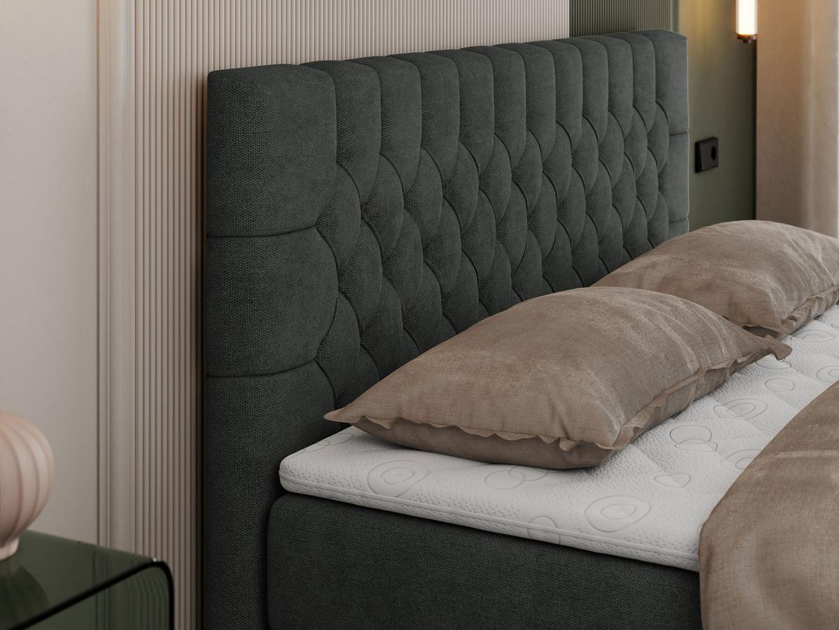 BOXBETT PERA 200/200 Dunkelgrau Struktur - H3 - Dunkelgrau, Holz/Textil (200/200cm) - MKS