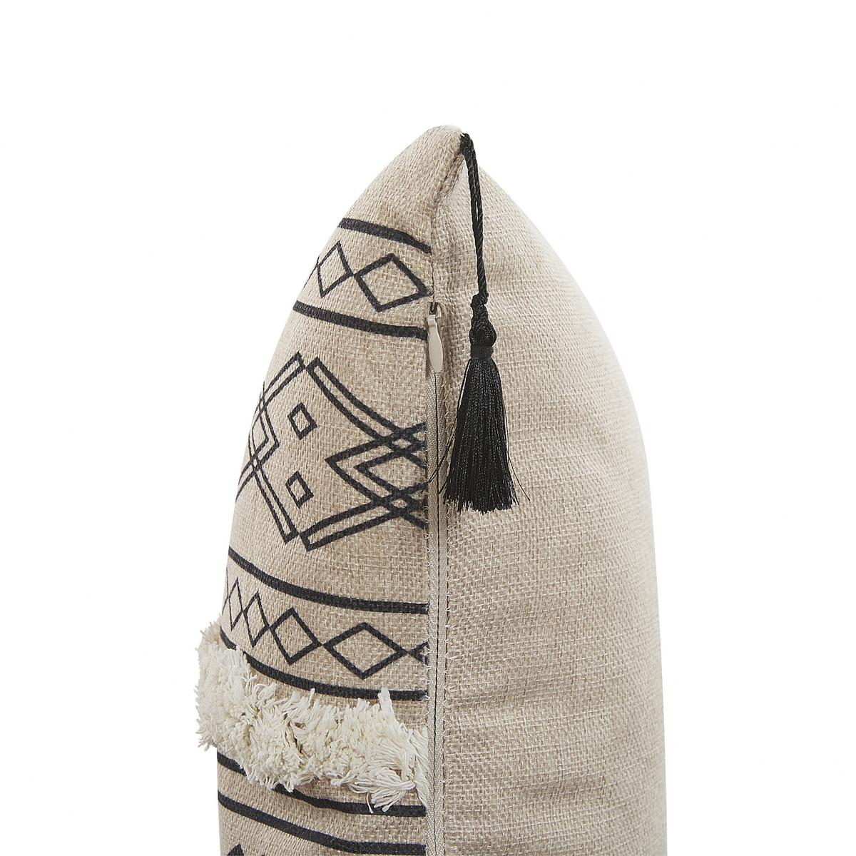 DEKOKISSEN 2er-Set Beige 30/50 cm Pulmonaria - Beige, Textil (30/50cm) - Beliani