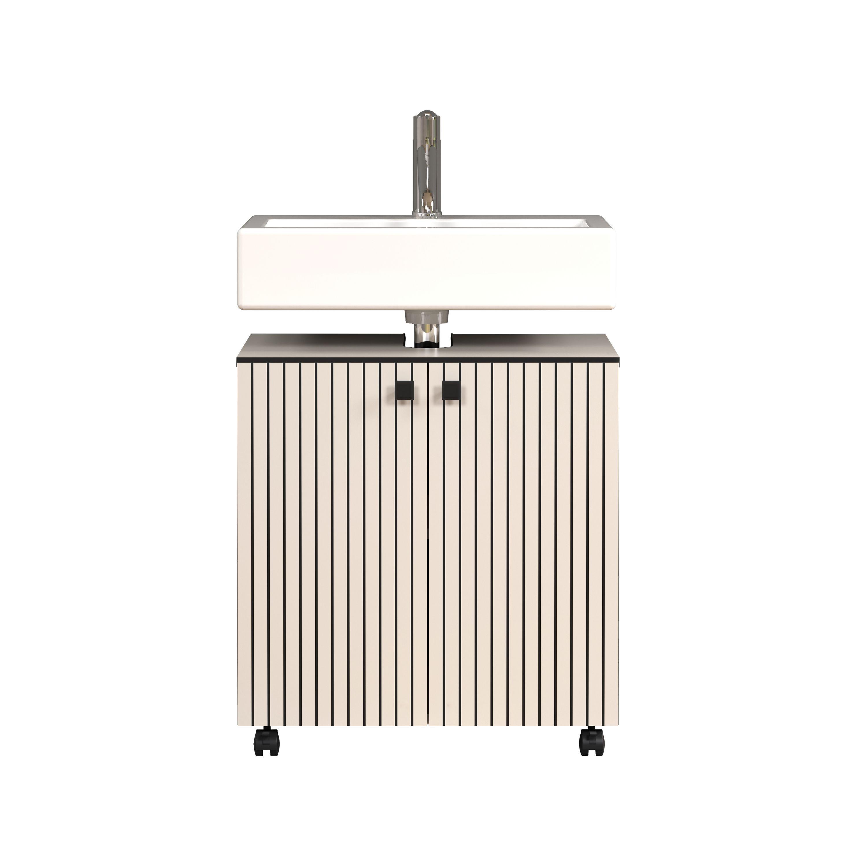 WASCHBECKENUNTERSCHRANK PureBliss Hellgrau - Hellgrau, Holzwerkstoff (60/64/42cm) - Trendteam