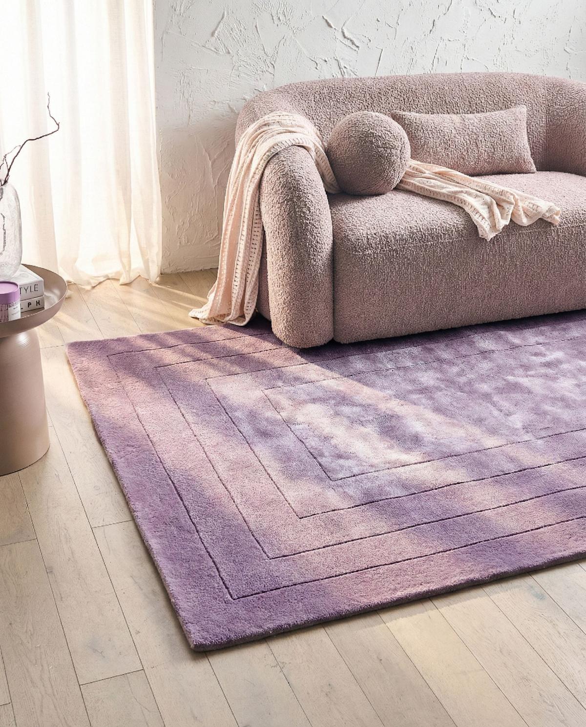 TEPPICH Violett 160/230 cm Viskose Amado - Violett, Textil (160/230cm) - Beliani