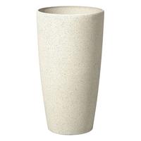 BLUMENTOPF hellbeige rund 31/31/58 cm Abdera - Beige, Stein (58cm) - Beliani