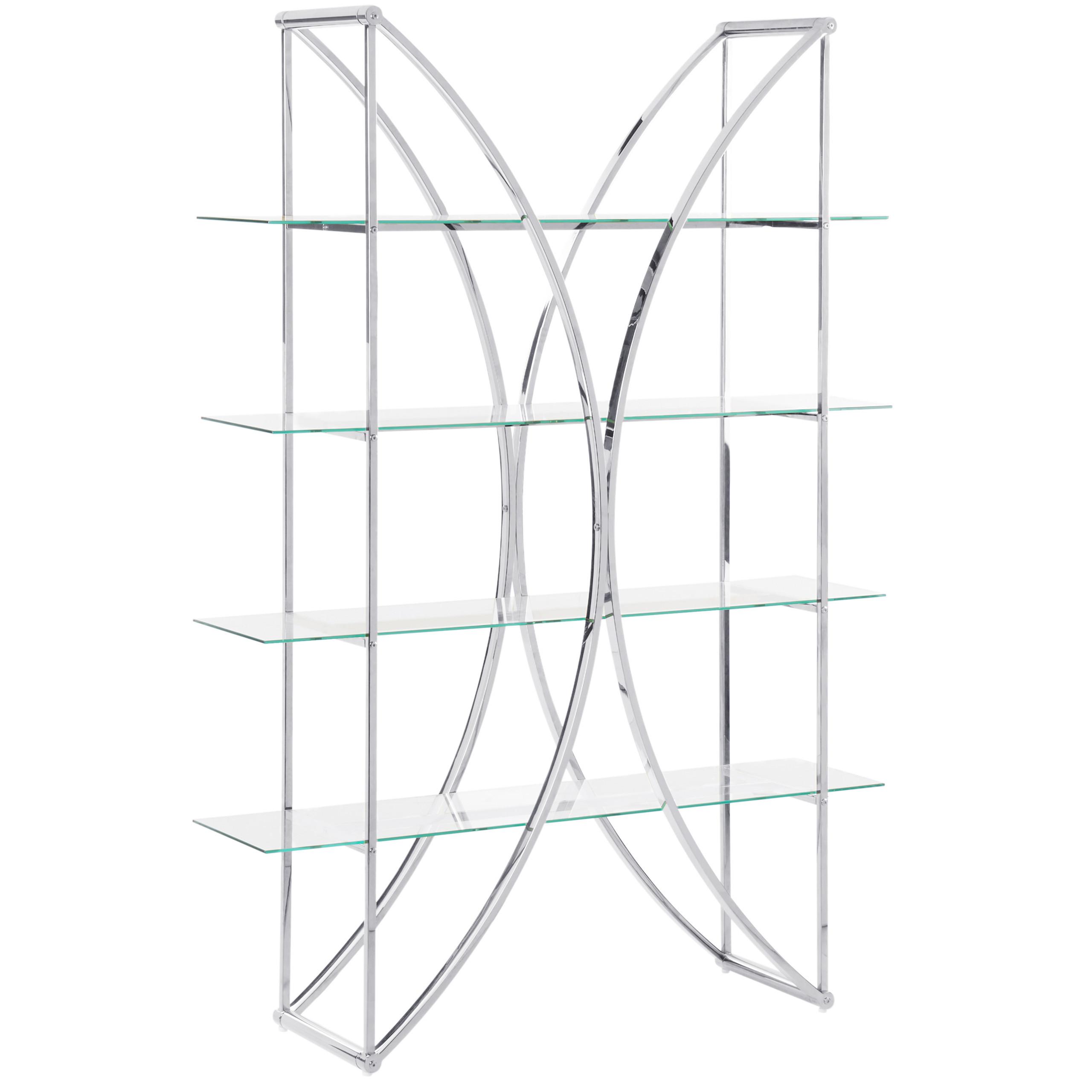 REGAL mit 4 Ebenen Metall 175 cm Silber Hollow - Silberfarben, Metall (120/175/34cm) - Beliani