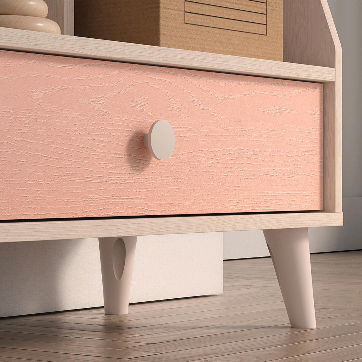 BÜCHERREGAL Alycia Beige - Korallenrosa - Holzeffekt - Beige, Holz (72/90/36cm) - Petits-meubles