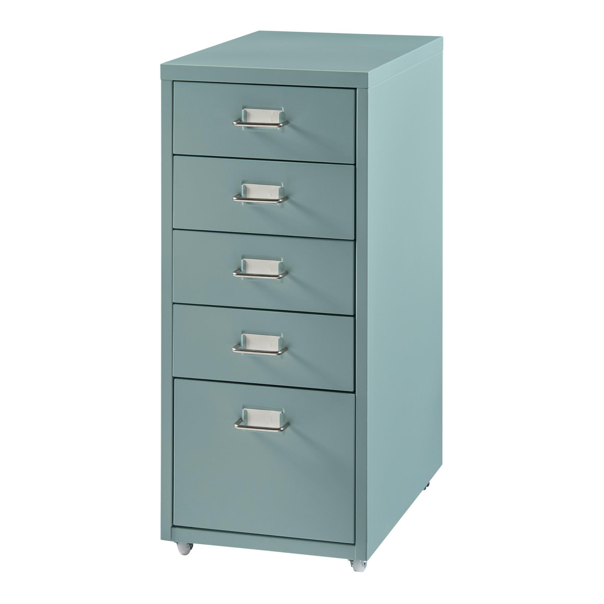 ROLLCONTAINER Kökar - Mintgrün, Metall (28/69/41cm) - [en.casa]