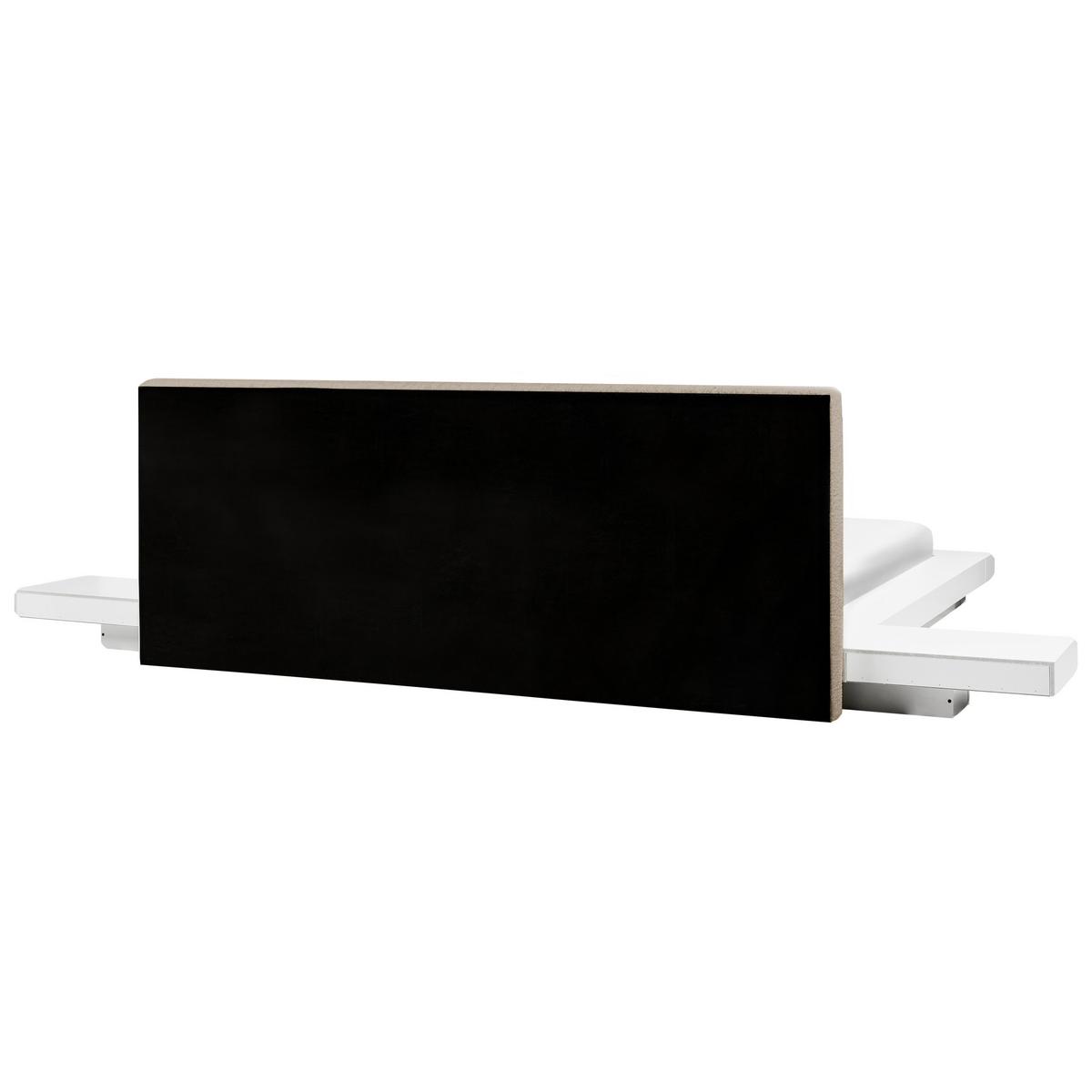 BETT mit LED 180/200 cm MDF-Platte Taupe Zen - Taupe, Holzwerkstoff (180/200cm) - Beliani