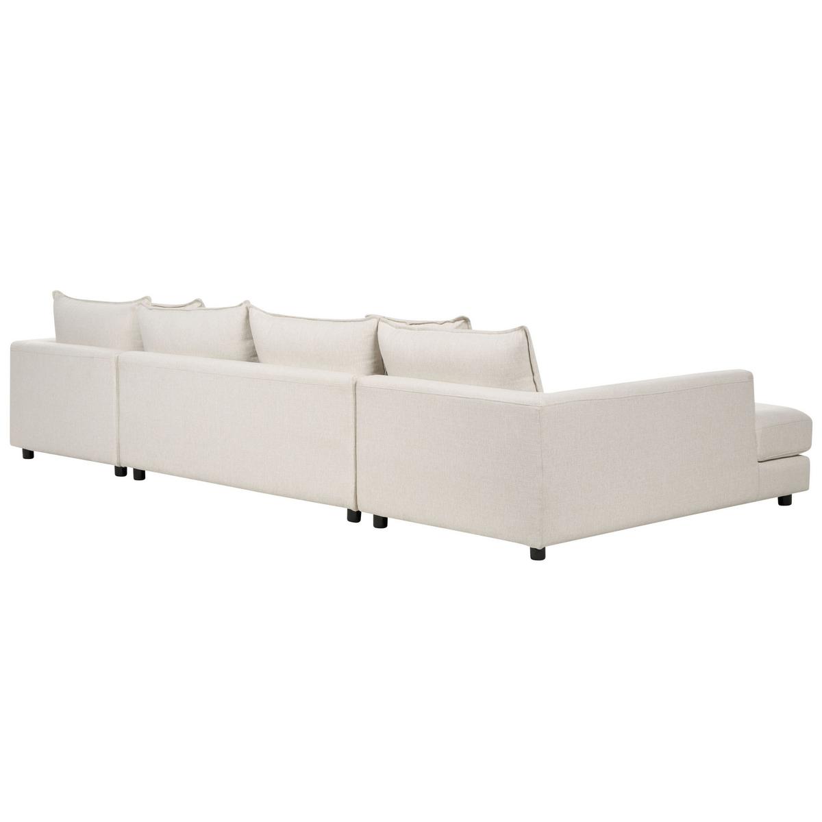 5-SITZER WOHNLANDSCHAFT U-förmig hellbeige Lilviken - Creme/Schwarz, Textil (359/57/194cm) - Beliani