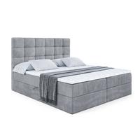 BOXBETT mit H4-Matratze und Lattenrost - BRUGO - 180x200 Grau - Grau, Holzwerkstoff (180/200cm) - ALTDECOR