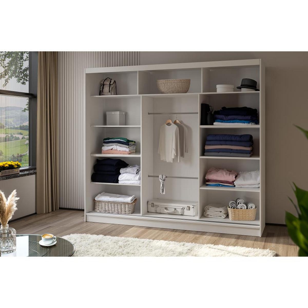 SCHWEBETÜRENSCHRANK Mario 240/216/61 eiche Artisan - Eiche Artisan, Holzwerkstoff (240/216/61cm) - Beautysofa